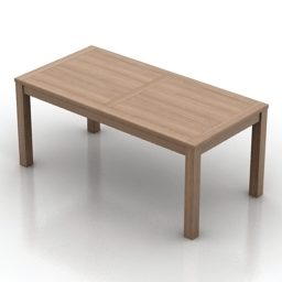 Wood Table Rectangular 3d model