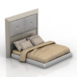 Pehmustettu sänkysarja Moderni alustan 3d-malli
