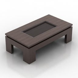 Low Coffee Table Brown Color 3d model