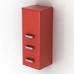 红色储物柜壁挂式3d模型
