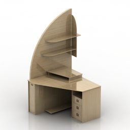 Arbeidsbord med vegghylle 3d modell