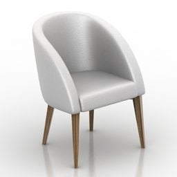 软垫餐厅扶手椅 3d model