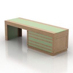 Stół roboczy z litego drewna Model 3D