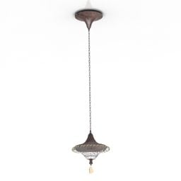 Ceiling Lamp With Retro Hanging Glass Shade 3d model