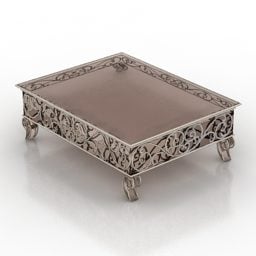 Antique Coffee Table Carved Frame 3d model
