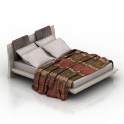 Hotelowe łóżko podwójne Nowoczesna platforma Model 3D