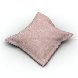 Almofada de veludo cor rosa modelo 3d