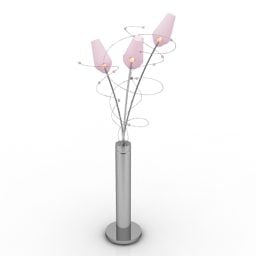 Lámpara de mesa con pantalla de flores modelo 3d