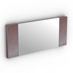 3д модель горизонтального зеркала в деревянной раме