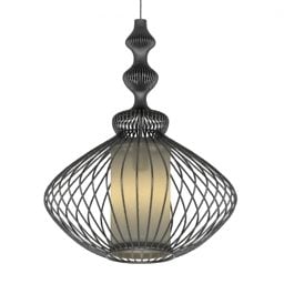Wire Shade Ceiling Lamp Antique Style 3d model