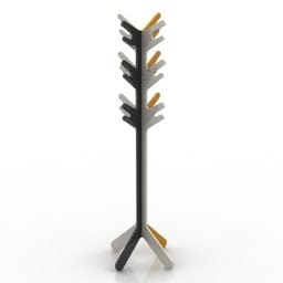 مدل چوبی رخت آویز درختی سه بعدی