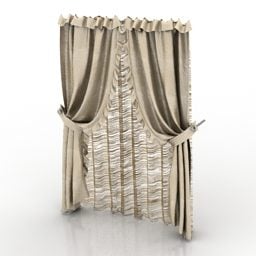 Modelo 3d de cortina têxtil vintage