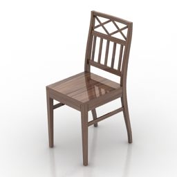 3d модель обіднього стільця в стилі кантрі