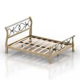 نموذج سرير بإطار حديدي ثلاثي الأبعاد