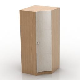 3д модель углового шкафчика с зеркальной дверью