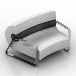 Waiting Sofa Modern Style Steel Arm 3d model
