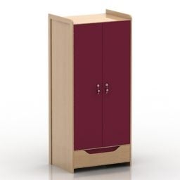 Kleiderschrank Rote Tür 3D-Modell