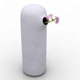 花のあるアート花瓶3Dモデル