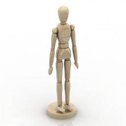 Modello 3d della statuetta di forma umana
