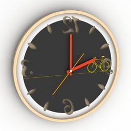 Round Clock Black Dial 3d model