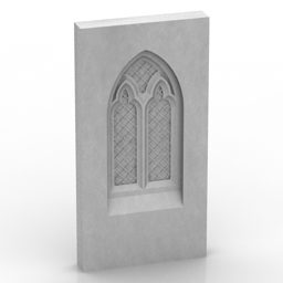 Arc Window Carved On Wall 3d model