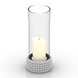 Cylinder Candlestick Glass Case 3d model