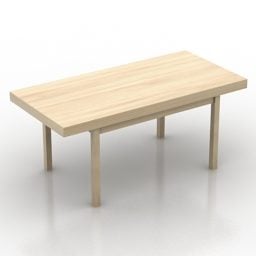 Mesa de jantar de madeira estilo moderno modelo 3D