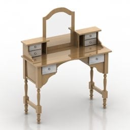 Dressing Table With Antique Mirror 3d model