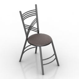 Σιδερένια καρέκλα στρογγυλό κάθισμα 3d μοντέλο