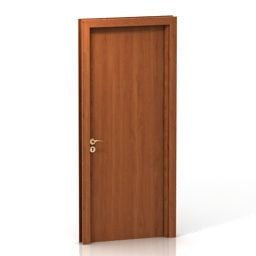 3д модель деревянной двери коричневого цвета