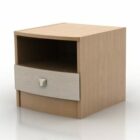 Nightstand Ash Wood With Drawer