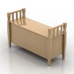 木座墙凳3d模型