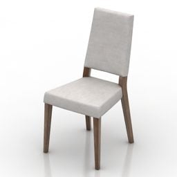 Yemek Sandalyesi Beyaz Renk 3d modeli