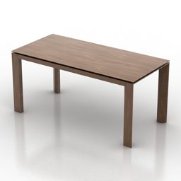 Solid Table With Divider 3d model