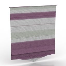 Purple White Curtain Furniture 3d model