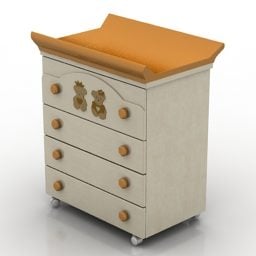 Shoe Cabinet With Drawers Brown Wood 3d model