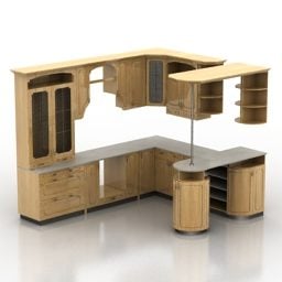 Kitchen Wood Cabinet 3d model