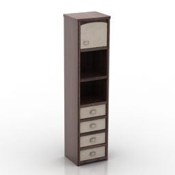 Office Locker With Middle Shelf 3d model