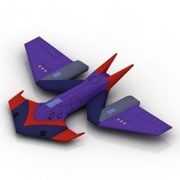 Modelo 3D de avião de brinquedo estilo origami