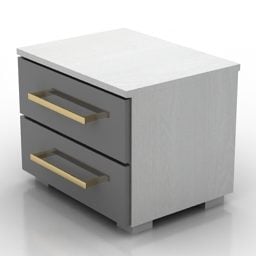 Nachttisch Mdf Weiß Grau Farbe 3D-Modell