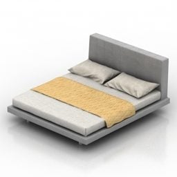 Bed Upholstery Grey Fabric 3d model