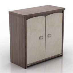 3д модель шкафчика с двойной дверной панелью