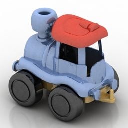 Modelo 3d de veículo de trem de brinquedo infantil