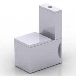 3д модель туалета сантехнического прямоугольного унитаза