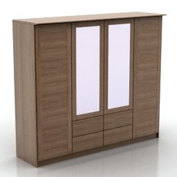 Armario de dormitorio Mdf con espejo modelo 3d