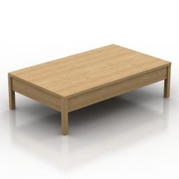 Low Wooden Coffee Table 3d model