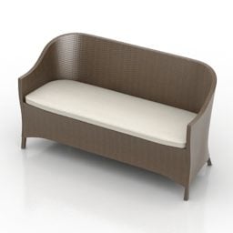 Skórzana tylna sofa Model 3D