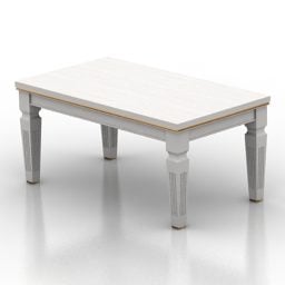 שולחן עתיק בצבע לבן דגם תלת מימד