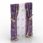 Two Layers Curtain Purple Color