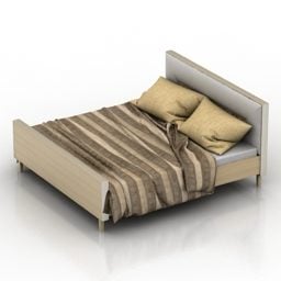 طقم سرير مزدوج مع مرتبة نموذج ثلاثي الأبعاد